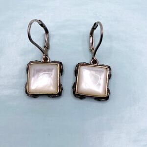 Indigo Falls Sterling Silver 925 Mother Of Pearl Laverback Earrings